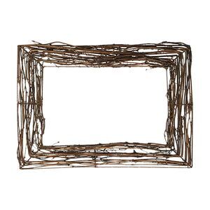 9781 1PC Natural Rattan Wreath Garland Square Grapevine Wreath Frame Form